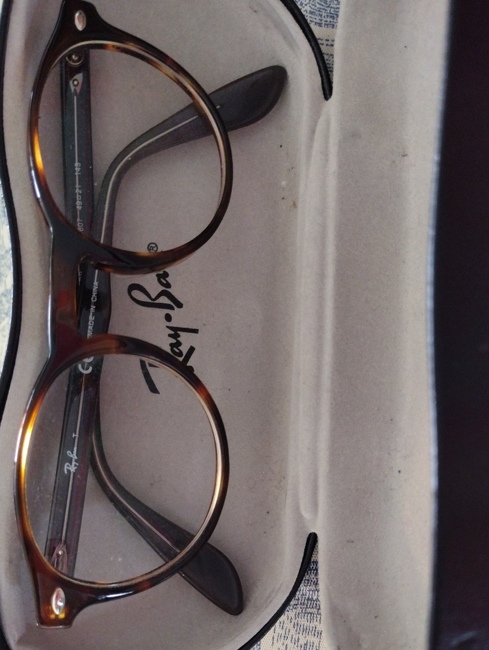 Ray-Ban Men’s Tortoiseshell Round Optical Glasses in Brown and Black 5283